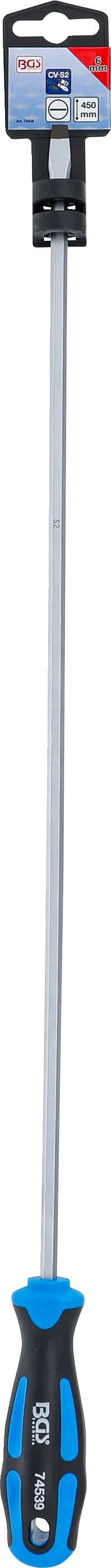 Plochý skrutkovač BGS - B74539 v balení Plochý skrutkovač v závesnom balení 6 mm, 450 mm - BGS