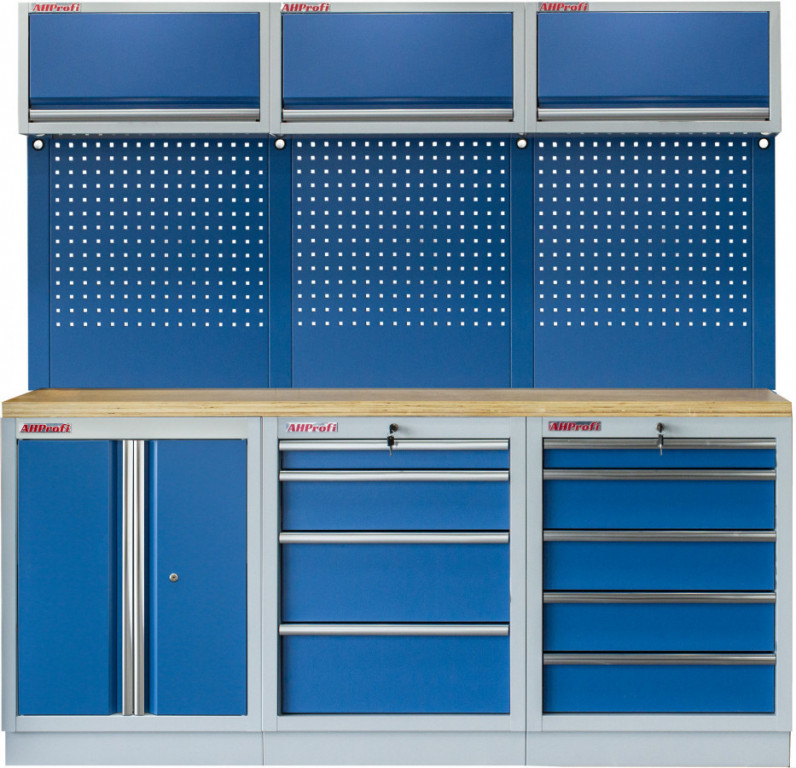E-shop Zostava 6 ks PROFI BLUE dielenského nábytku 2040 x 495 x 2000 mm - MTGS1300BC