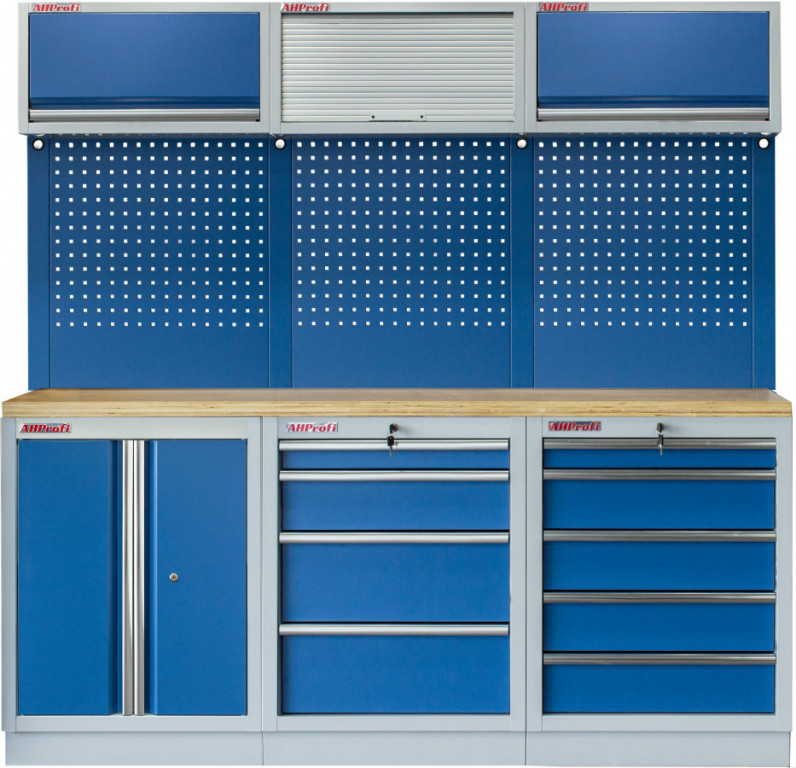 E-shop Zostava 6 ks PROFI BLUE dielenského nábytku 2040 x 495 x 2000 mm - MTGS1300BF