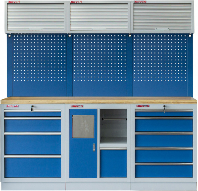E-shop Zostava 6 ks PROFI BLUE dielenského nábytku 2040 x 495 x 2000 mm - MTGS1301RRRDD