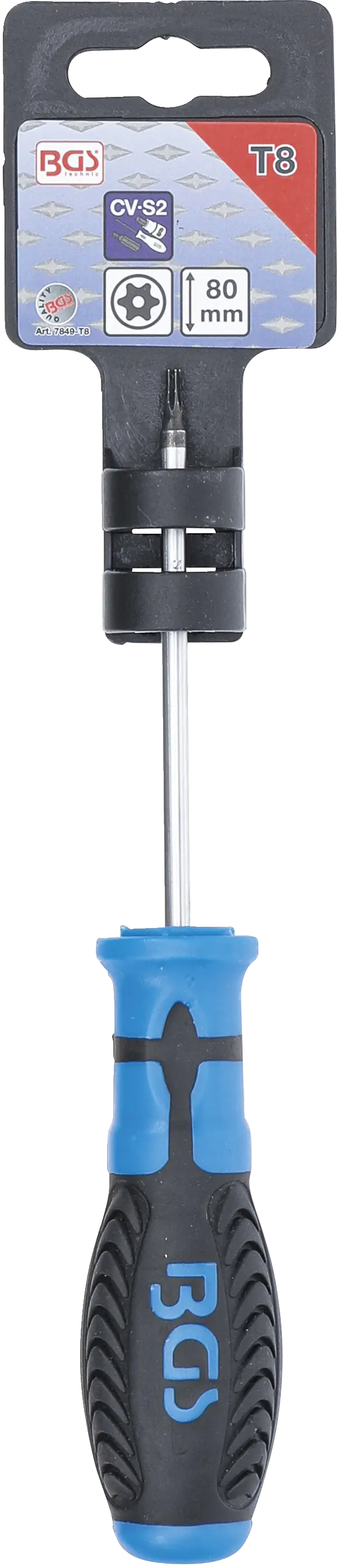 Skrutkovač Torx T8 s otvorom BGS v balení Balenie skrutkovača Torx T8 - BGS