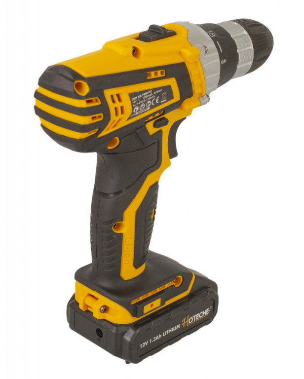 AKU vŕtačka – detail zadnej časti, Hoteche – HTP800102 AKU vŕtačka Hoteche – zadný pohľad – HTP800102