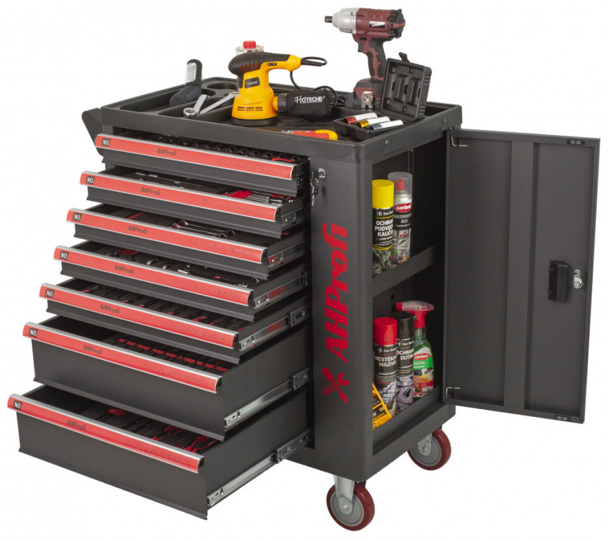 Kľúčové vlastnosti vozíka Exclusive, 7 výplní s náradím - AH12449 Kľúčové vlastnosti vozíka Exclusive, 7 výplní s náradím - AH12449