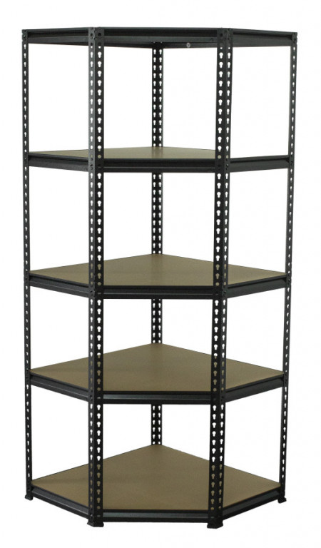 E-shop Rohový policový regál PREMIUM, 5 polic - 1830 x 730 x 730 mm - AH017