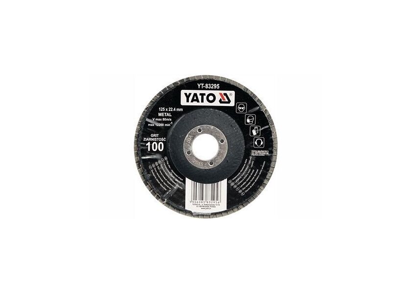 Kotúč lamelový korundový 125 x 22,2 mm vypuklý brúsny P100 - YT-83295