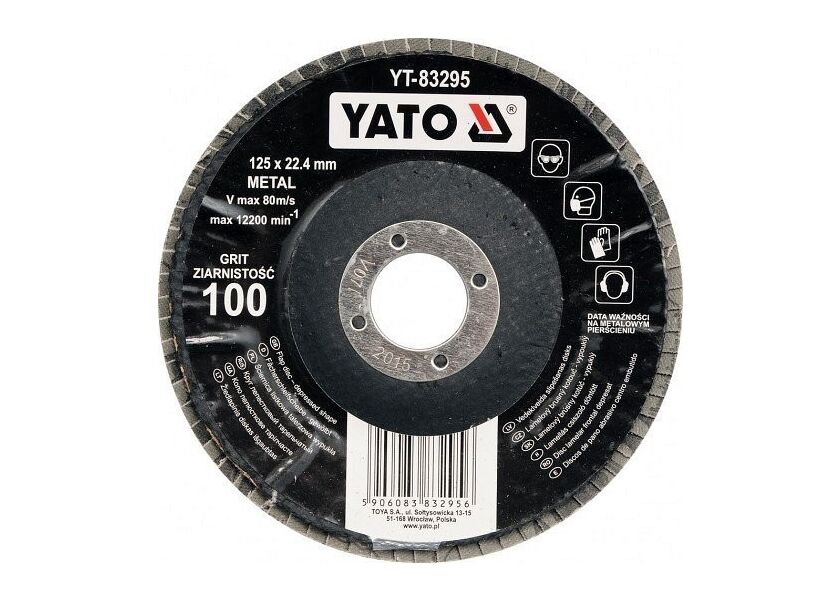 Kotúč lamelový korundový 125 x 22,2 mm vypuklý brúsny P80 - YT-83294