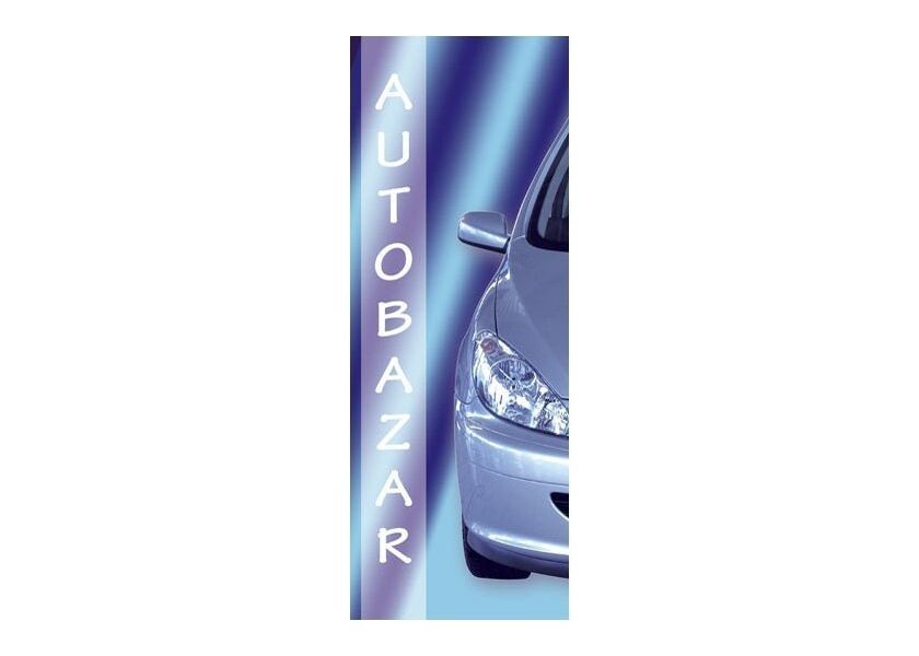 Vlajka fotoline Autobazar modrá