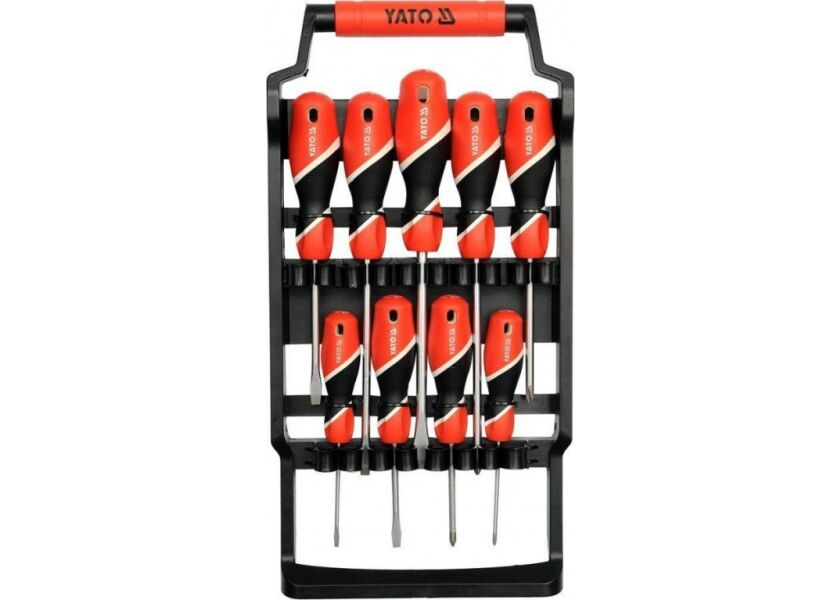 Súprava skrutkovačov 9 ks magnetické CrMo so stojanom - YT-25968