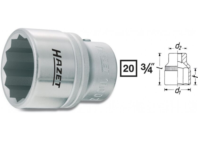 Nástrčkový kľúč s dvojitým 6-hr. 1000Z-30 Hazet - HA001583