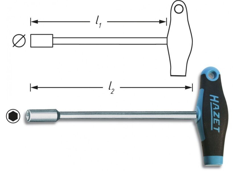 Šesťhranný nástrčkový kľúč 428-6 Hazet - HA019397