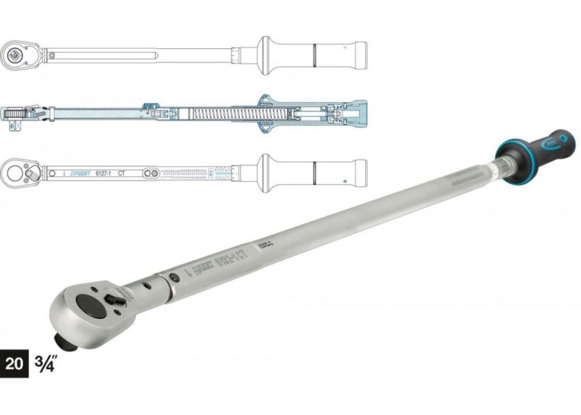 Momentový kľúč - SYSTÉM 6000 CT - US-STANDARD - ± 3% presnosť vypnutia 6132-1CT Hazet - HA078455