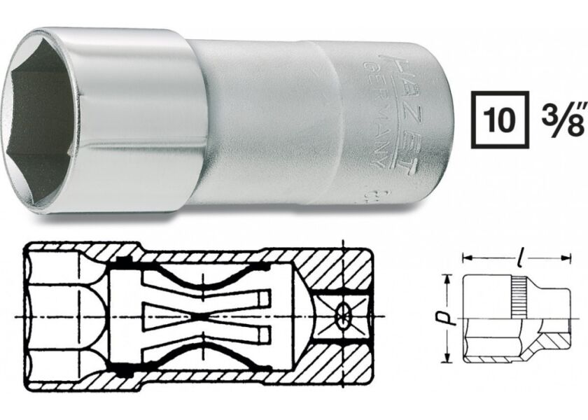 Nástrčná hlavica na zapaľovacie sviečky 880KF - veľkosť kľúča 20,8 mm (13/16