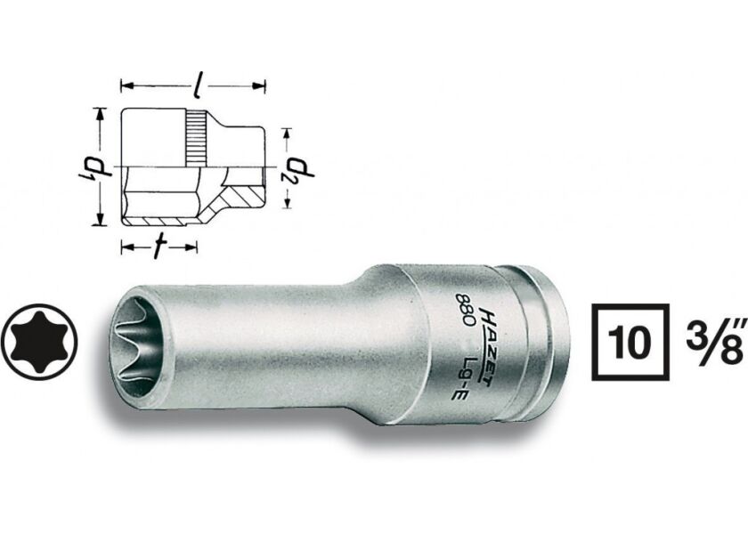 Nástrčkový kľúč TORX® 880LG-E10 Hazet - HA053087