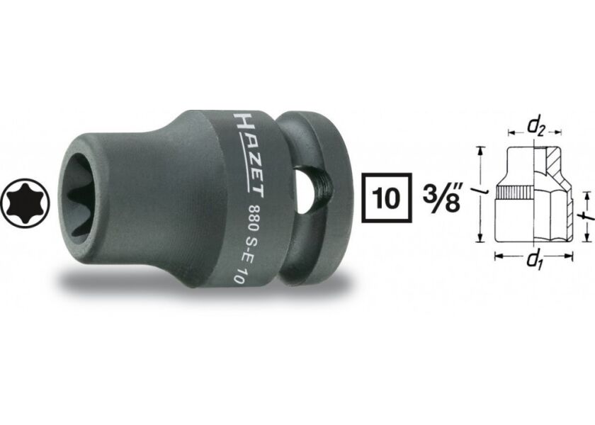 Nástrčkový kľúč TORX® silový 880S-E12 Hazet - HA041251