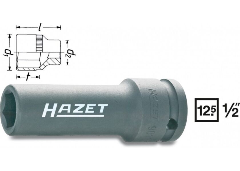 Pevnostný nástrčkový kľúč (6-hr.) 901SLG-17 Hazet - HA045723