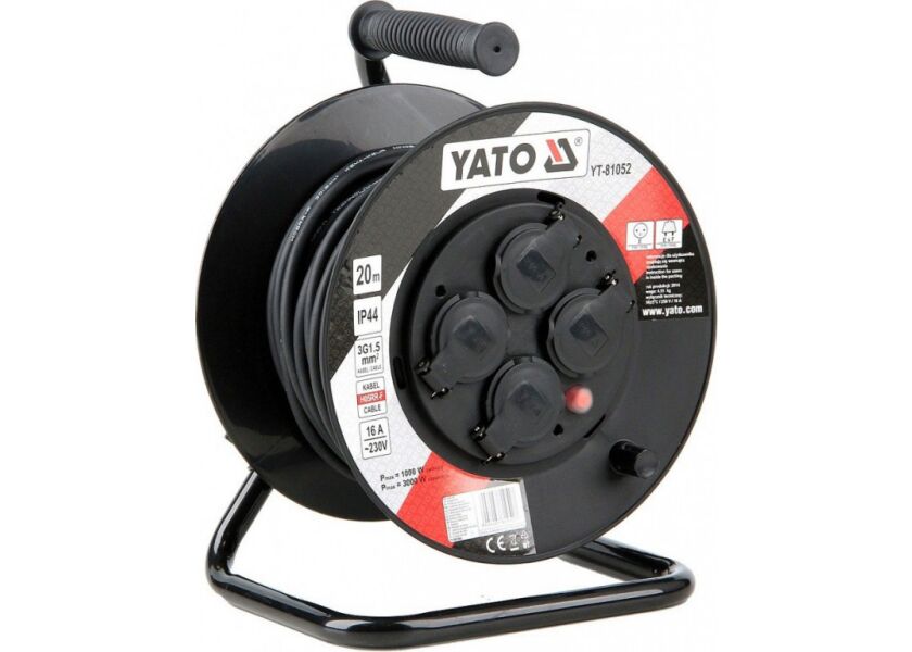 Kábel predlžovací 20 m, bubon 4 zásuvky - YT-81052