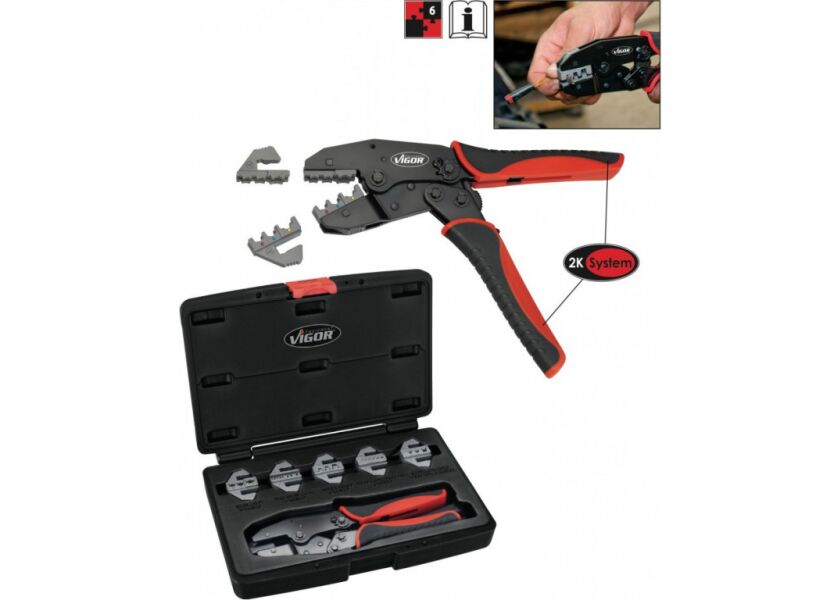 Sada krimpovacích klieští, 6 dielna VIGOR - V2499