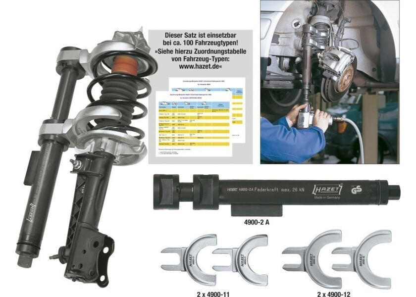 Sťahovák vinutých pružín 4900-2 A / 5 - 1 základný prístroj a 4 napínacie čeľuste - HA086054