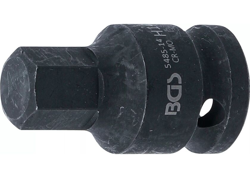 Rázový nástrčný kľúč HEX 1/2 palca, 14 mm, BGS - B5485-14
