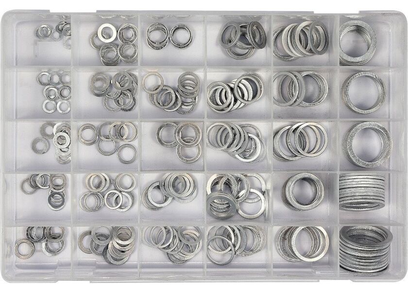 Podložky hliníkové sada 300 ks