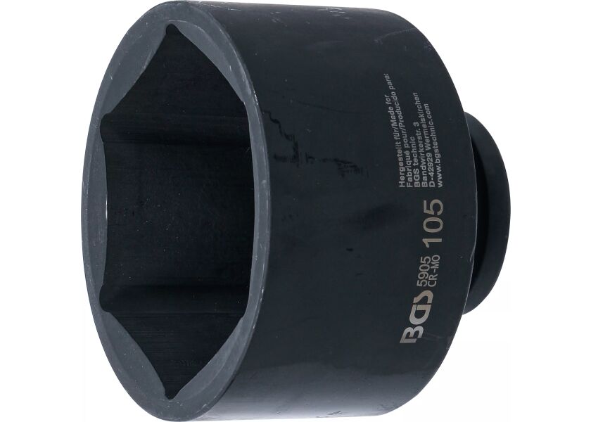 Rázová nástrčná hlavica 105 mm z Cr-Mo ocele s fosfátovaným povrchom, BGS - B5905