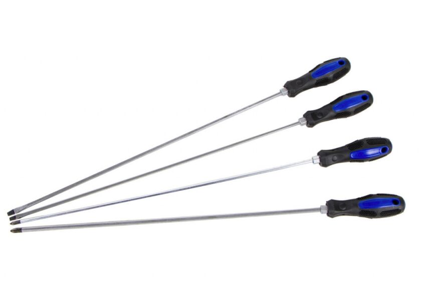 Dlhé skrutkovače 450 mm 4 ks (PH1 | PH2 | SL4 | SL6) - AH140401