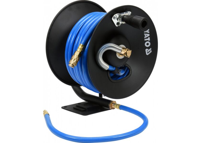 Navíjací bubón s hadicou na stlačený vzduch PVC 15m, priemer 10mm - YT-24240
