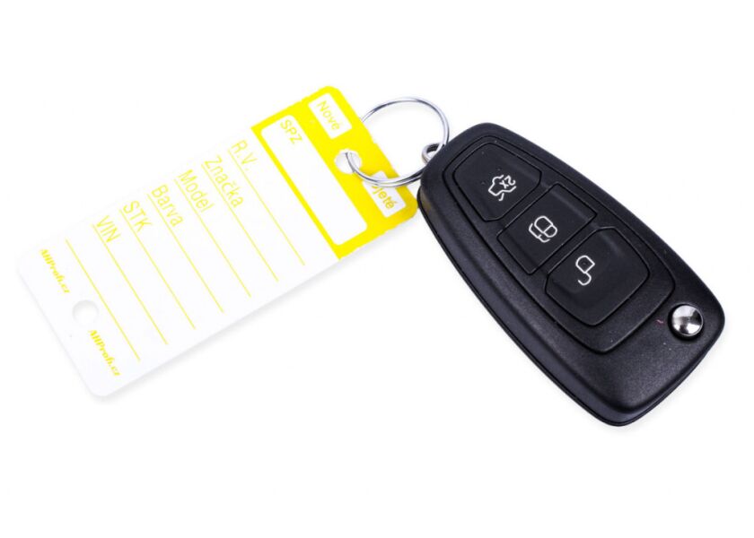Žlté PLUS plastové visačky na kľúče 250ks - 434030011