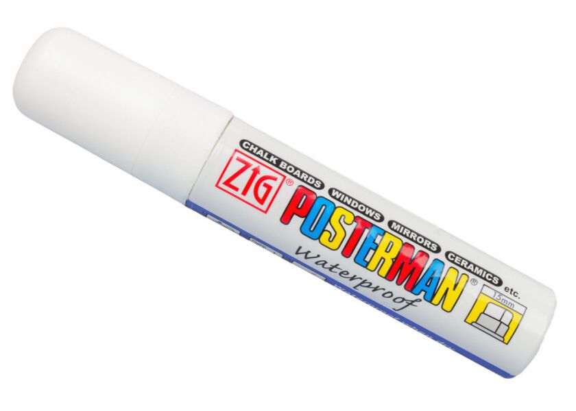 Fixy na sklo Posterman vodeodolné - 15 mm - biele - 458080020