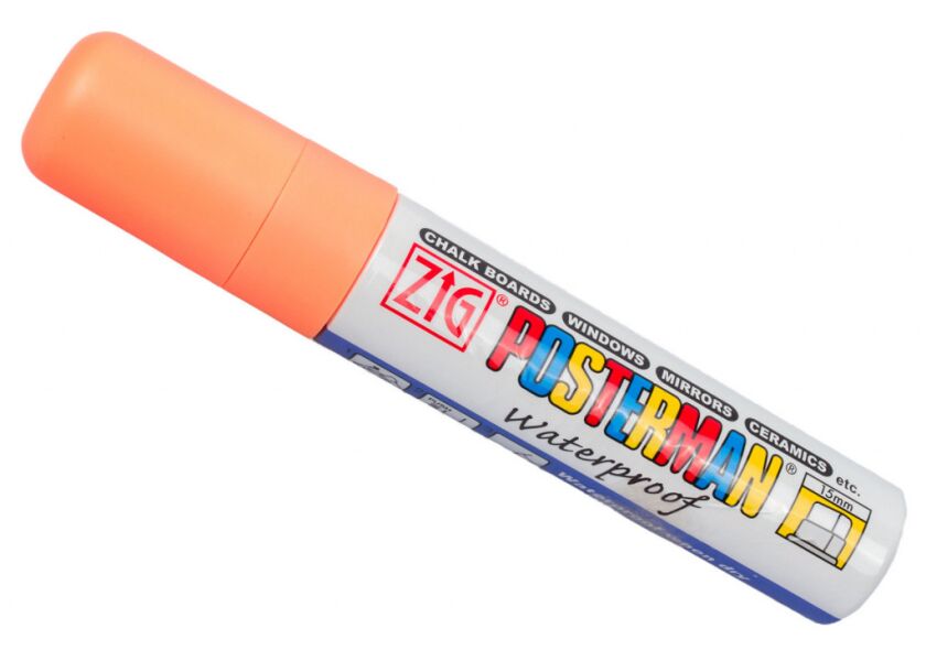 Fixy na sklo Posterman vodeodolné - 15 mm - oranžové fl. - 458060030