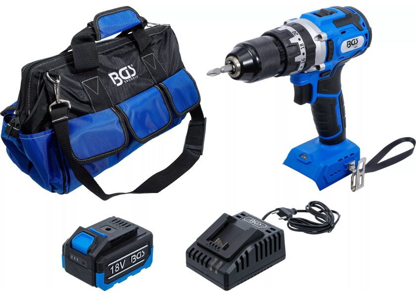 Sada AKU vŕtačky BGS 18V s príslušenstvom a taškou na náradie - B7397