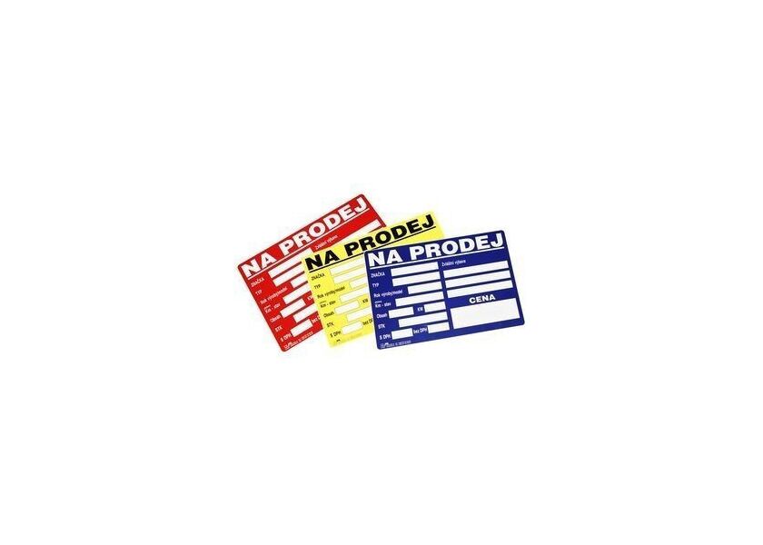Štítok plastový \ Na predaj / Modro biely - 724250300