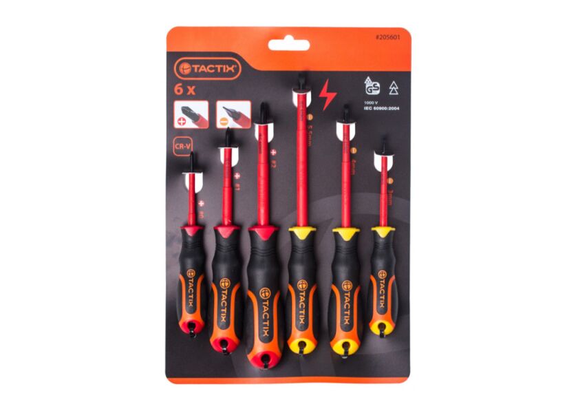 Elektrikárske skrutkovače VDE, 6 ks - TC205601