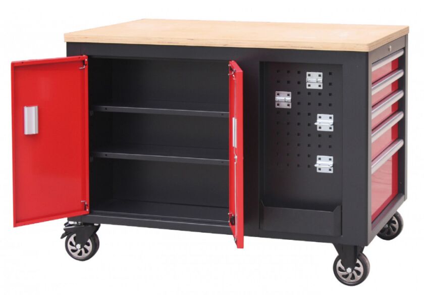 Dielenský vozík COLOSSUS na náradie 360°, 10 zásuviek - TBRG6810