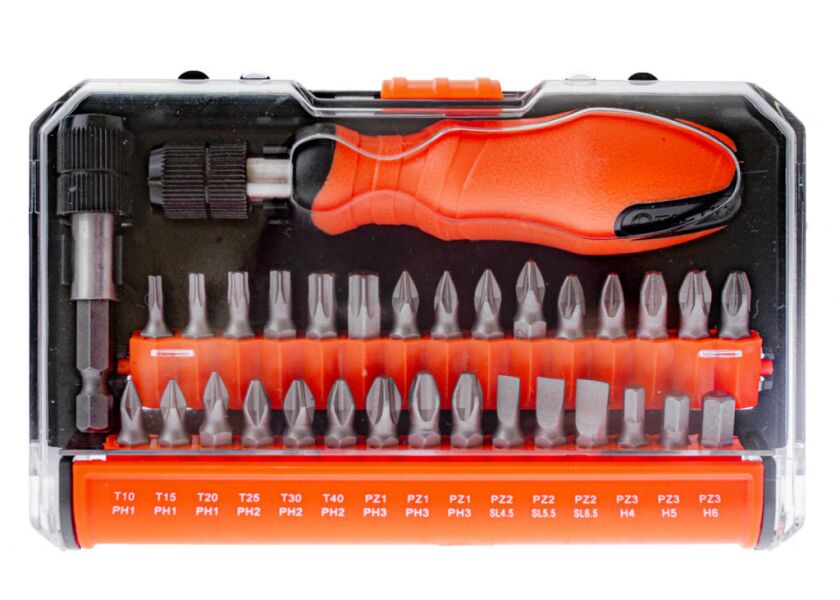 Sada bitov so skrutkovačom na bity, 32 ks - TC900017