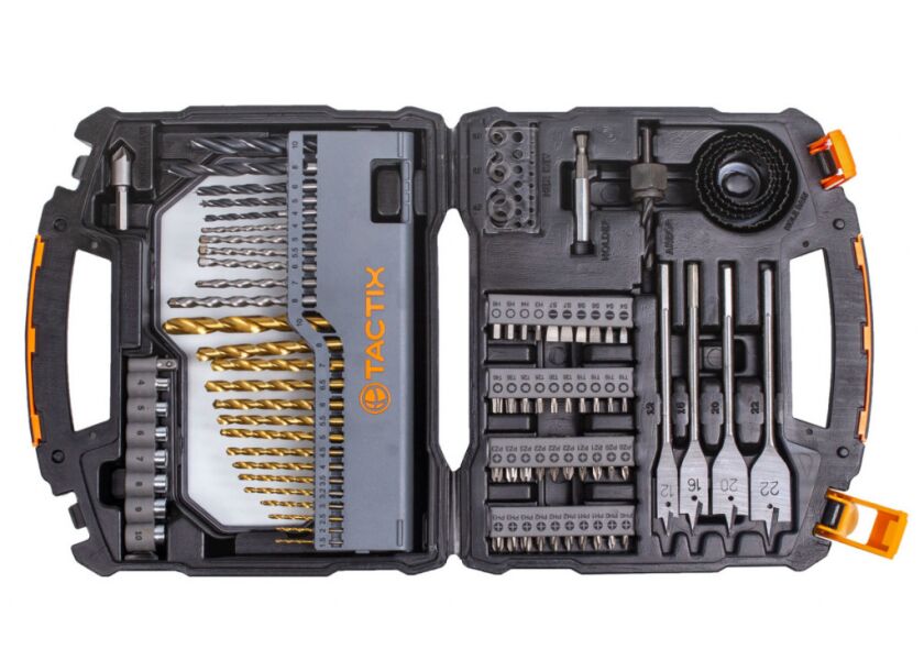 Sada vrtákov a príslušenstva v plastovom kufri, 90 ks - TC418739