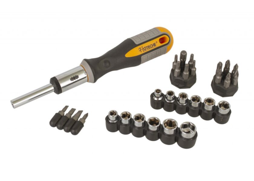 Račňový skrutkovač s bitmi 34 ks - HT250534