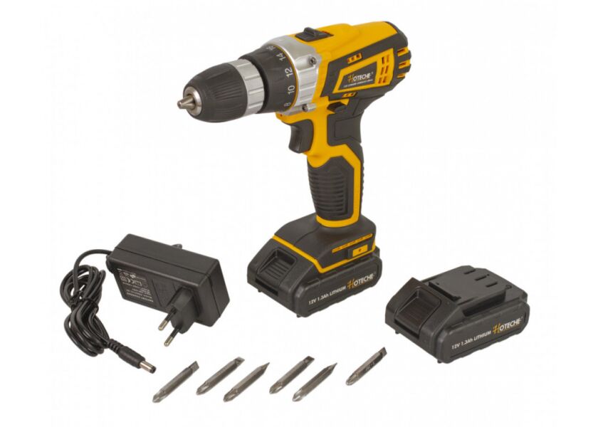 Aku vŕtačka 12V s príslušenstvom a nabíjačkou pre domáce aj profi využitie – HTP800102
