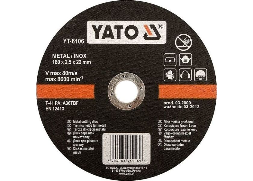 Kotúč na kov 230 x 22 x 2,0 mm INOX - YT-6107