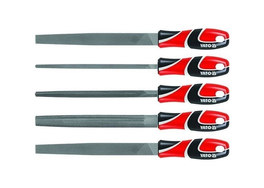 Sada zámočnických pilníkov, 250 mm, 5 ks - YT-6238