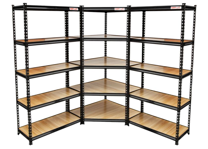 Rohový a dva rovné regály - AH2032