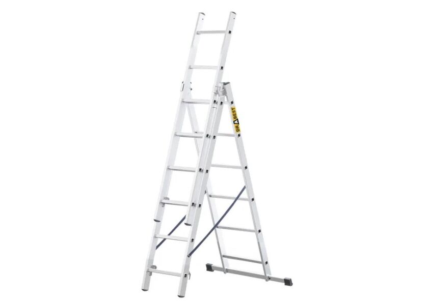 Hliníkový trojdielny rebrík, 3x6 stupňov, 2,97 m, max. záťaž 150 kg - AH30036