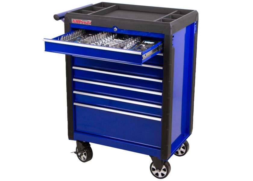 Dielenský vozík s náradím, 7 zásuviek, 210 ks - AH3107pena