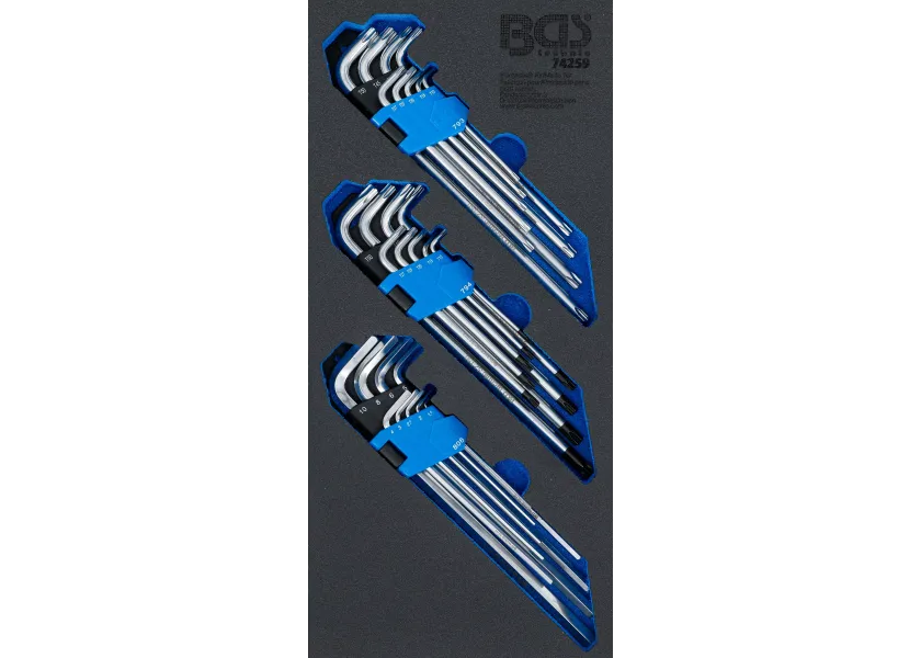 Sada Imbus a Torx kľúčov v penovej výplni - BGS 74259