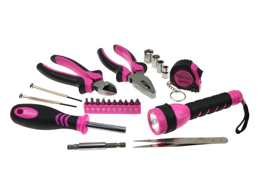 Ružová sada náradia pre ženy, 23 ks - G10107