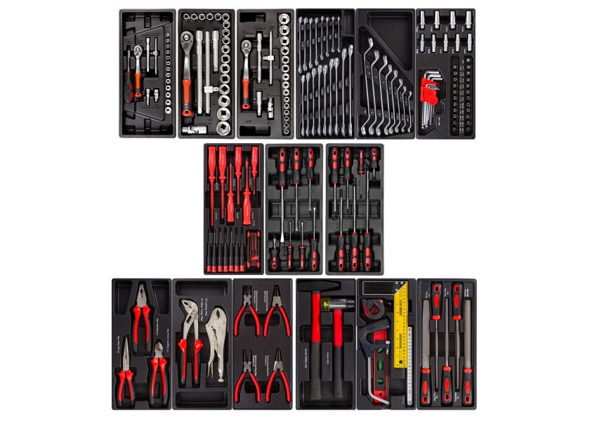 Sada náradia do dielenského vozíka, 15 výplní, 245 ks - H14019D-set