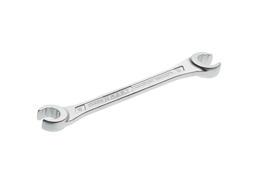 Polootvorený prstencový obojstranný kľúč 612-16X18 Hazet