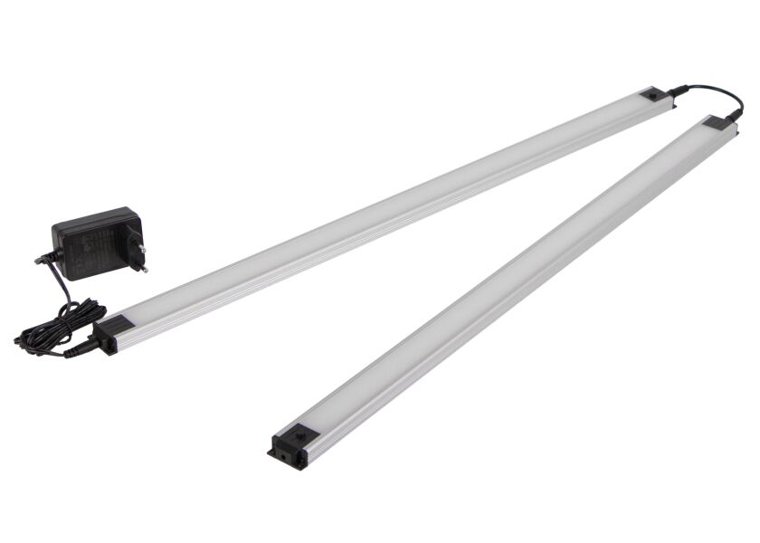 Osvetlenie dielenského nábytku PROFI - 2x LED panel 8W s adaptérom a prepojkou - LED8WBAL2