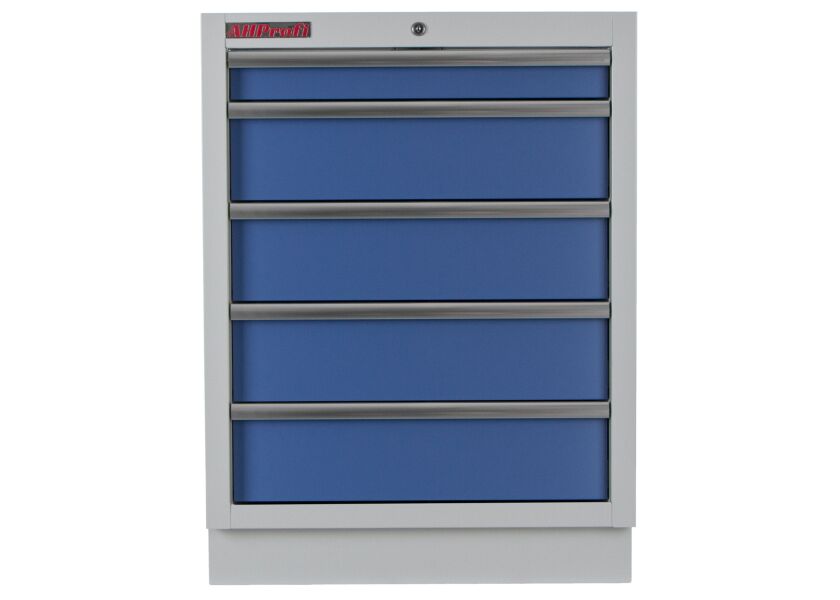 Celokovová dielenská skrinka PROFI BLUE, 5 šuflíkov 680x458x910 mm - MTGC1305