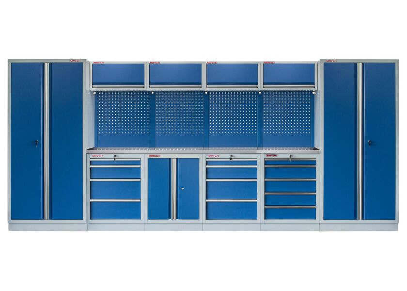 Kvalitný PROFI BLUE dielenský nábytok - 4535 x 2000 x 495 mm - MTGS1300A22